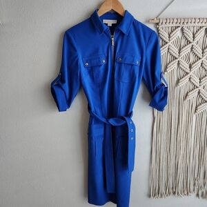 Michael Kors Roll Sleeve Utility Dress | Classic Safari Style | Size S EUC